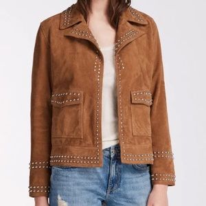ALL SAINTS EVANS SUEDE STUDDED JACKET